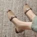 Soft-soled Women's Shoes, Light-mouth Single Shoes, One-pedal Color Matching Round Head Low-heeled Work Small Leather Shoes_vogvips.com