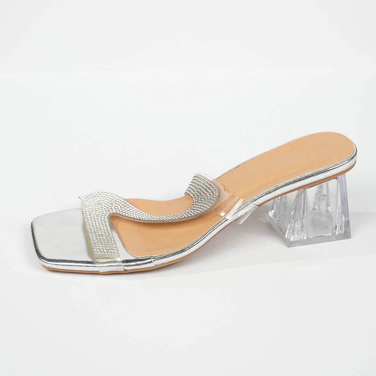 Flip-flops Women's Summer Square Slippers New High Heels_vogvips.com