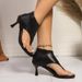 Cross-border Plus-size Women's Sandals 2025 Summer New Fashion Thong High-heeled Shoes With Back Zipper And Stiletto_vogvips.com