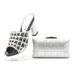 Party with high heel broken diamond round head wearing sandals with diamond plaid pattern clutch bag party shoe bag_vogvips.com