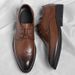 Euro Step Brogue Carved Business Formal Gentleman Shiny Leather Pointed Toe Wedding Men's Performance Office Shoes_vogvips.com