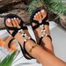 Women Bohemian Flat Fisherman Sandals European Style Comfortable Slip-On Shoes Large Size_vogvips.com
