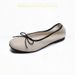 Super Soft Cowhide Square-Toed Women's New Flat With Bow, Shallow Mouth Loafers, New-Style Soft-Soled Ballet Shoes_vogvips.com