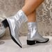 Autumn New Style Plus Size Women's British Pointed Toe Low Heel Martin Boots Slimming Slip-On Ankle Boots_vogvips.com