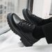 Spring And Autumn Lace-up Low-top Men's Thick-soled Simple Work Casual Leather Shoes For Men_vogvips.com