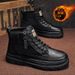 European Warm Series Internet Celebrity Live Streaming Men's Winter Fleece-Lined Warm Cotton Fashionable Youth High-Top Casual Martin Leather_vogvips.com