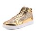 Leather Size Large Glossy Personality Martin Men's Casual Sneakers High-top Stage Gold Boots_vogvips.com