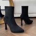 Black Elastic Slim Sock 2026 New Waterproof Platform Mid-Calf Thin Pointed Toe Slimming High Heel Short Boots For Women_vogvips.com