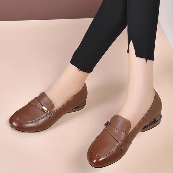 Women's Flat 2026 New Loafers British Style Small Spring And Autumn Soft Leather Deep-cut Women's Shoes_vogvips.com