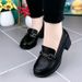 Versatile Leather British Style Loafers 2025 Autumn New Model For Mothers, Soft Sole Mid-Heel Women's Shoes_vogvips.com