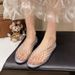 New Women's Mesh Sandals, Beach PVC Jelly Grid Hollow Flat Comfortable Slip-on Casual Slippers_vogvips.com