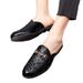 2024 Spring Summer Breathable Closed Toe Men's Backless Half Slippers Genuine Leather Lazy Sandals For Men_vogvips.com