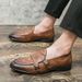2025 New Business Large Size Monk Men Korean Style Crocodile Pattern Leather Shoes_vogvips.com