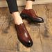 Euro Step Brogue Leather For Men Business Formal Casual British Style Pointed Toe Groom Wedding Shoes Soft Sole Korean Version_vogvips.com