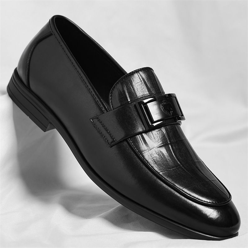 Men's Slip-On Loafers Comfortable Leather Shoes Casual Business Dress Shoes_vogvips.com