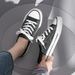 One Foot Heel Free Breathable Mesh Canvas For Women Summer New Mixed Style Board Shoes_vogvips.com