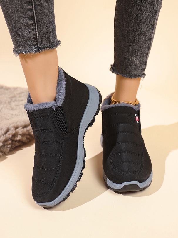 New Cotton Shoes Winter Fleece Lined Thickened Couple Snow Non-Slip Short Boots_vogvips.com