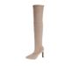 2025 Autumn Winter New Korean Style Mid-Heel Women's Large Size Versatile Pointed Toe Slim Over-the-Knee Stretch Boots_vogvips.com