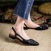 Xiaoxiangfeng 2025 New Light Mouth Colored Back Empty Baotou Sandals Flat Bottom Low Top Genuine Leather Women's Shoes_vogvips.com