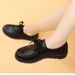 Work Shoes Leather Shoes Women's Work Black Single Shoes Non-slip Soft Sole Waterproof And Oil-proof Women's Shoes_vogvips.com