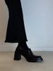 Goatskin Version ~ Authentic Loafers Women's Retro Black Slip-on Flats Elegant High Heel Work Clothing Versatile Small_vogvips.com