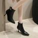 Autumn Stiletto Thin High Heels Woman Pointed Toe Pu Leather Zipper Sexy Ankle Boots_vogvips.com