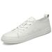 Men's Round Head Leather Men's Board Shoes Front Lace-up Low-heeled Board Shoes Casual Men's Shoes Single Shoes_vogvips.com