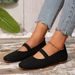 New Large Size Hollow Fly-knit Flat Women, Breathable Slip-on Square-toed Work Shoes For All Seasons_vogvips.com