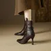 Back Zip Slim Heel Single Boots Womens Fashion Pointed Toe Paneled NonSlip WearResistant High Heels 251015_vogvips.com
