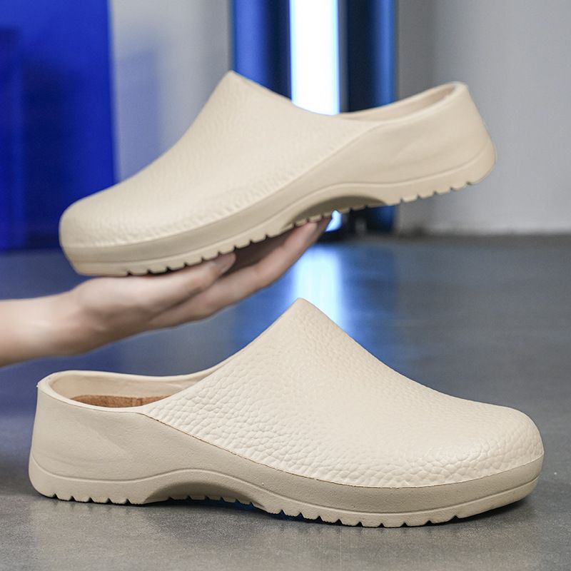 Chef Slippers Men's Summer Kitchen Special Non-slip Waterproof Half Drag_vogvips.com