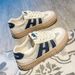 Niche Design Mesh Sports Shoes Women's Moral Training Board Shoes Trendy Thick-soled White Shoes_vogvips.com