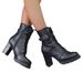 Cross-Border Autumn Winter New High Short Large Size Belt Buckle European American Side Zipper Thick Heel Women Martin_vogvips.com