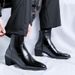 Business Leisure Work Commuter Men's Shoes High Heel Heightening Pointed Martin Boots Niche Design Martin Boots_vogvips.com