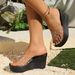 Summer Transparent Wedge Sandals For Women Thick Sole Rhinestone Platform Plus Size Suitable For Outerwear_vogvips.com