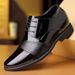 Invisible Inner Heightening Pointed Bright Lacquer Business Dress Genuine Leather Wedding New Men's Shoes_vogvips.com