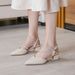 Plus Size W's Shoes 41-43 Summer Sandals Wide Feet And Instep 2024 New Style Closed Toe Chunky Heel High Heels For_vogvips.com