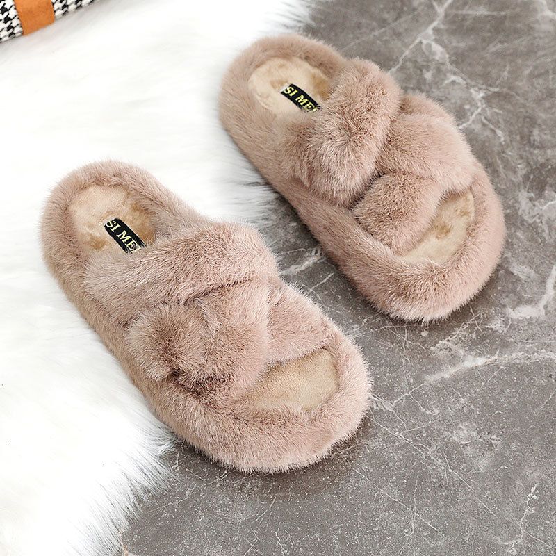 A-5 Women's Sandals 2024 Hot New Model For Autumn And Winter, Versatile, Plush Lined, Thick-soled, Soft-soled,_vogvips.com
