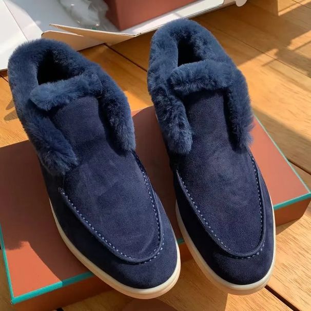 In-Stock Autumn And Winter Furry Boots, Plush Lined, Thickened, Classic Solid Color, Versatile, Fashionable, Suitable_vogvips.com