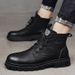 Martin Boots Men 2025 Mid Top Men's New Style Trendy Men's Shoes British Style Work Boots Men's High Top Leather Shoes Winter_vogvips.com