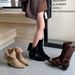 Belt Buckle Two-Way Wear Soft Leather Single Autumn Winter New Cowhide Square Toe Low Heel Turn-Up Korean Style Women's_vogvips.com