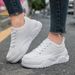 New Platform Flats Loafers For Women Autumn Thick Bottom Casual Leather Walking Sneakers Round Toe Wedge Shoes Zapatos_vogvips.com