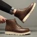 Madden Men's Shoes American Retro Tooling Boots High-top Leather Short Boots Medium-top Martin Boots_vogvips.com