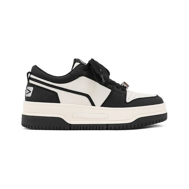 High-End Cowhide Version ~ Genuine Leather Thick-Soled For Women 2025 Spring New Black And White Panda Sneakers_vogvips.com