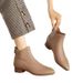 2025 New Autumn Winter Bare Pointed Toe Low Chunky Heel Single Soft Leather French Style Fleece-Lined Short Cotton Boots_vogvips.com