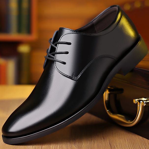 Spring Autumn Plus Size Leather Men's Formal And Business Casual Height Increasing Wedding Work Shoes, Soft Sole_vogvips.com