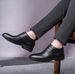 Men's Shoes Inner Height Increase Dress Lace-up Workplace Tooling Leather Shoes Round Head Shallow Mouth Shoes_vogvips.com