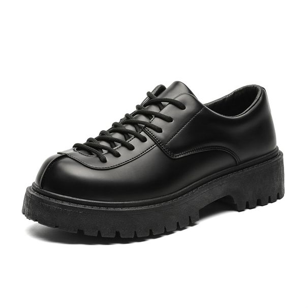 ShoeVault Men's Leather Autumn New Thick Sole Big Toe Trendy Versatile British Fashion Non-Slip Formal Derby Shoes Anti-Slip_vogvips.com