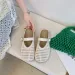 Women Hollow Woven Mary Jane Mules Buckle Strap Flat Slide Sandals_vogvips.com