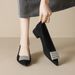 Pointed Single Shoes Women's Thick Heel Spring Temperament Shallow Mouth Rhinestone High Heels_vogvips.com