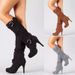 2020 Autumn Winter Plus Size Stiletto High Heel Women's Long Waterproof Platform Elastic Boots_vogvips.com